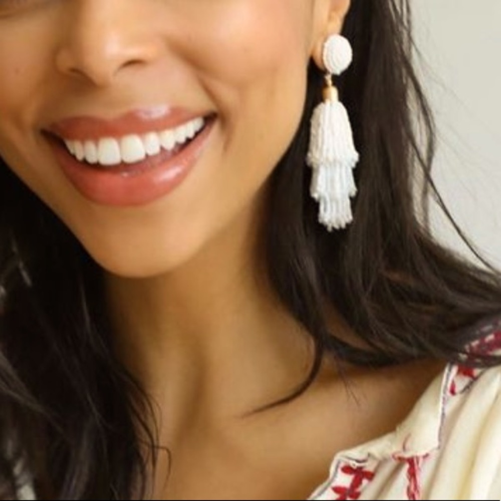 Panacea white beaded earrings.